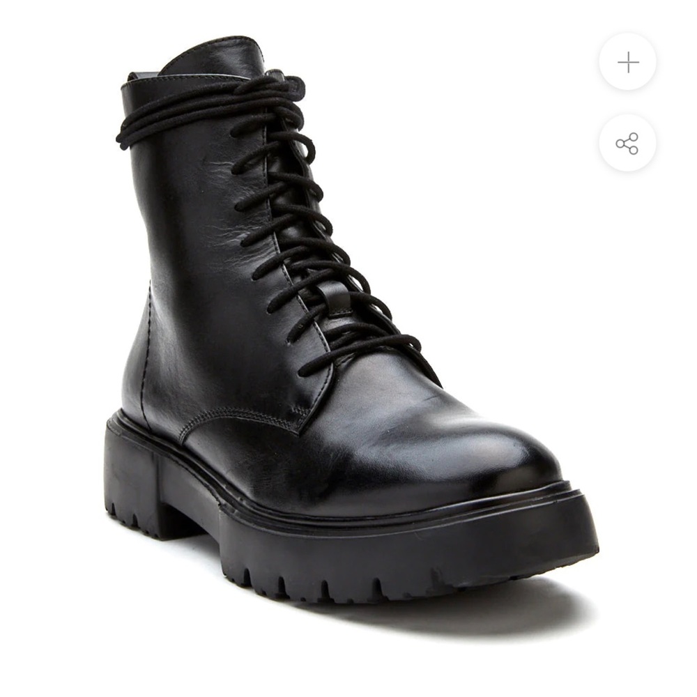 Brand New Matisse Ingrid Black Leather Combat Boots Sz 8.